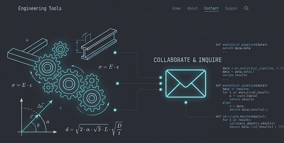 Contact form for Engineering Tools — questions, corrections and suggestions