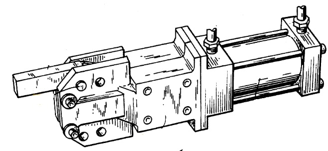 Patent drawing of the pneumatic clamp in perspective