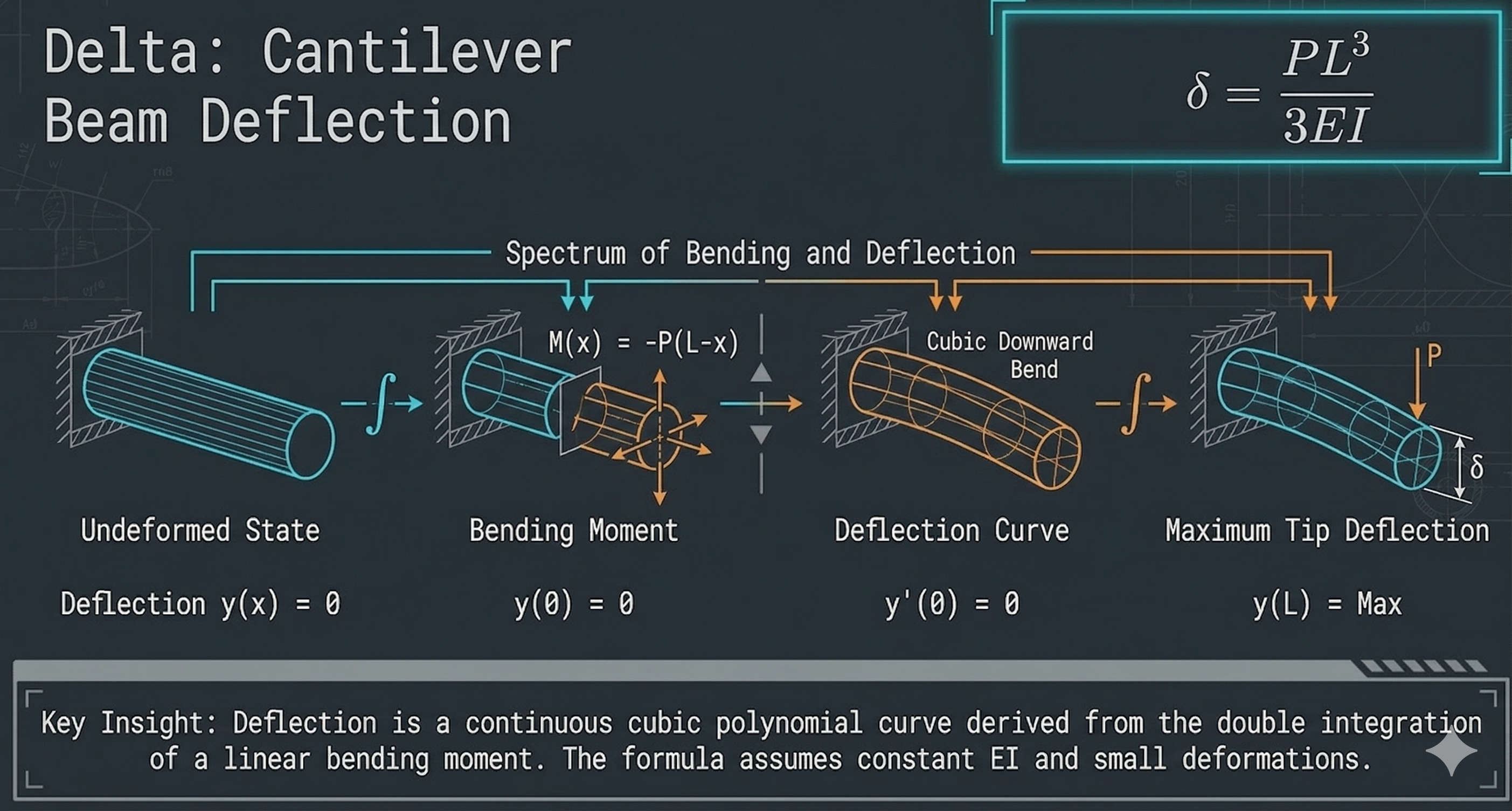 Cantilever Beam Deflection - Infographics