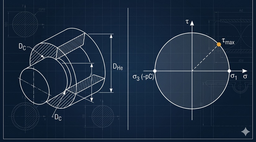 Interference fit cross-section with Mohr circles